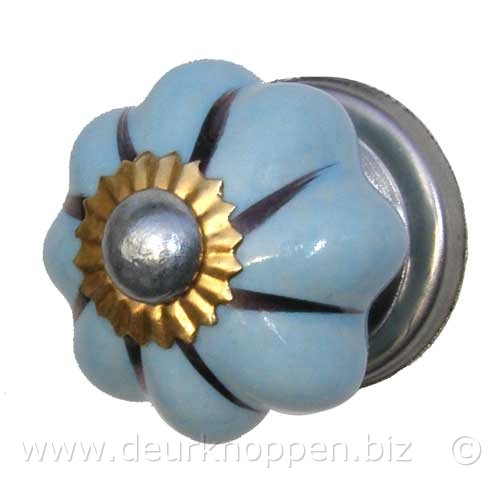 porseleinen deurknop lichtblauw