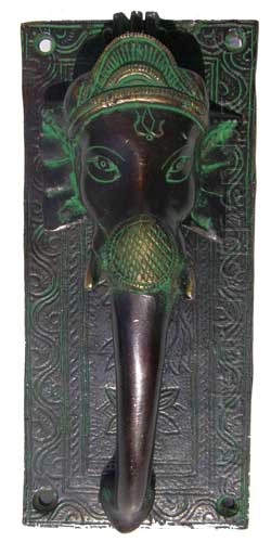 Deurgreep `Ganesh` oud-brons