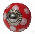 deurknopje - kastknopje rood polka dot