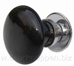 ouderwets deurbeslag - deurknop rond zwart