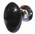 ouderwets deurbeslag - deurknop ovaal zwart